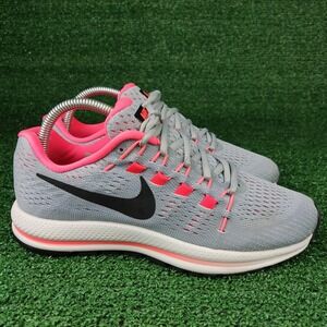 Nike Running Shoes Womens 8 Grey Pink Zoom Vomero 12 863766-002 Mesh Athletic